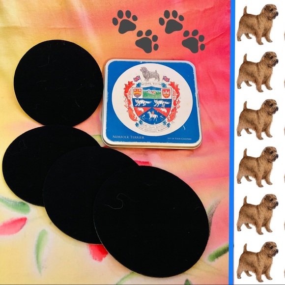 Vintage Norfolk Terrier Coaster Set - Picture 5 of 6